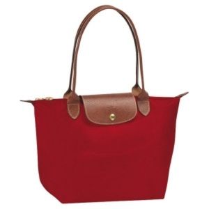 Well Used Longchamp Medium Red (Dahlia) Tote